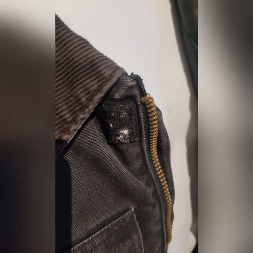 Carhartt ***WORK JACKET-HAS SOME HOLES*** Gray-Brown Lined Canvas Work Jacket - Picture 6 of 13